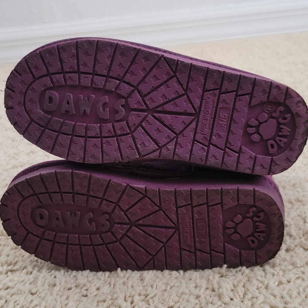 Dawgs Microfiber Boots Toddler 4/5 Purple Faux Shearling Memory Foam Slip Resist - Picture 7 of 9